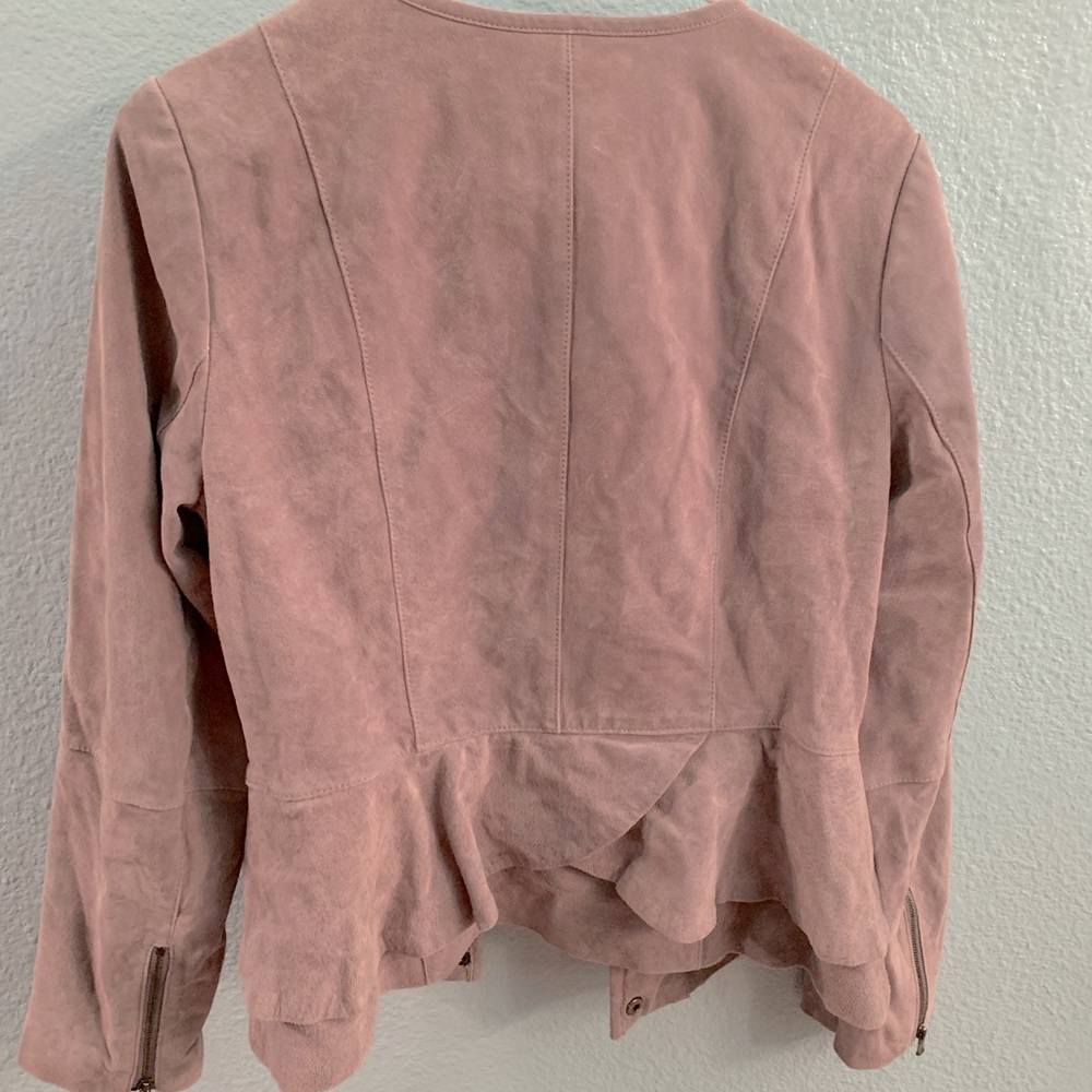 Isaac Mizrahi Live gray leather jacket.